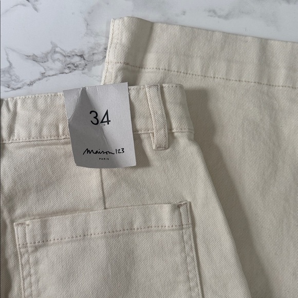 Maison 123 Paris Selyna Denim Trouser Pant FR34 US4 crop - Picture 7 of 8